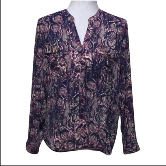 Harve Benard Tops - Harve Benard Snakeskin Print Portofino Blouse